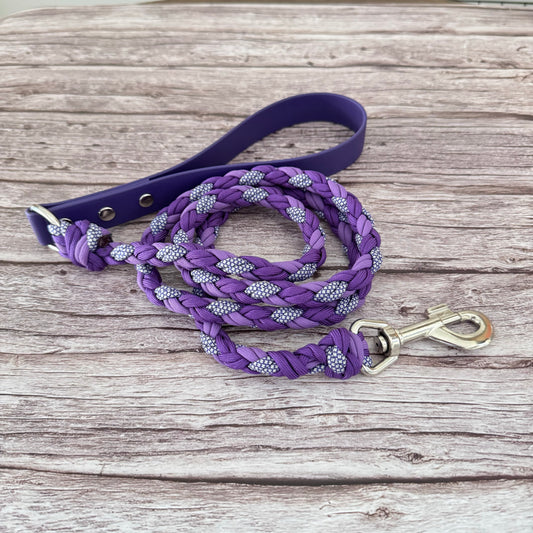 Paracord Leash with Biothane Handle - Nickel