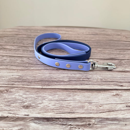 Biothane Leash with Traffic Handle - Navy/Periwinkle Nickel *Seconds*