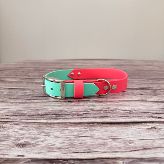 M 40-47cm Nickel Two-Tone Biothane Collar