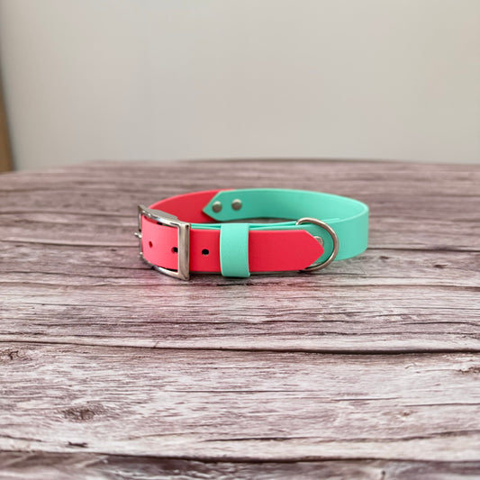 M 40-47cm Nickel Two-Tone Biothane Collar