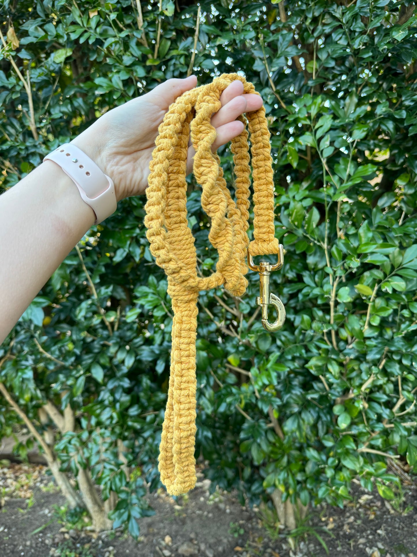 Macrame Leash - Mustard *Old Cord*