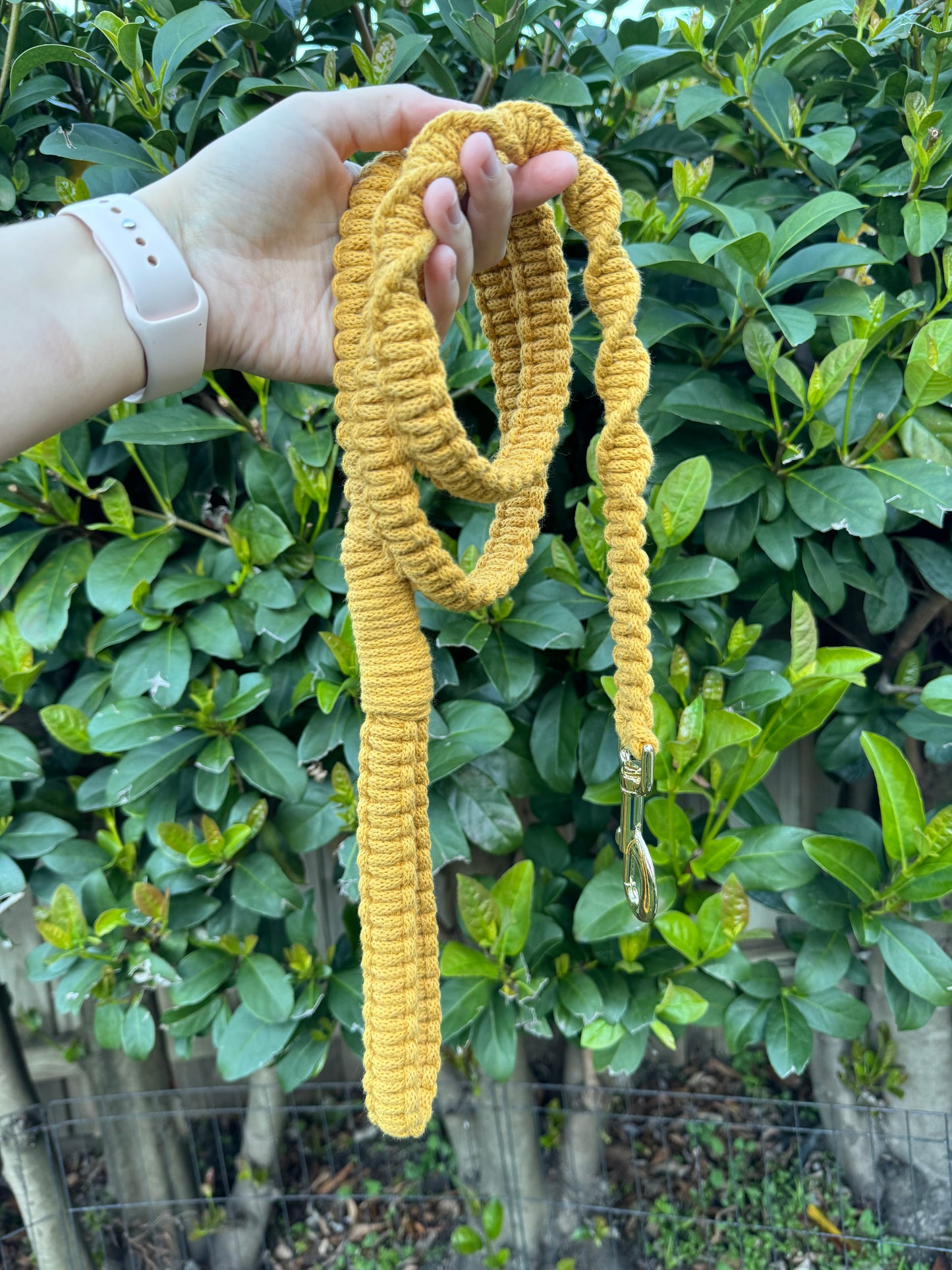 Macrame Leash - Mustard